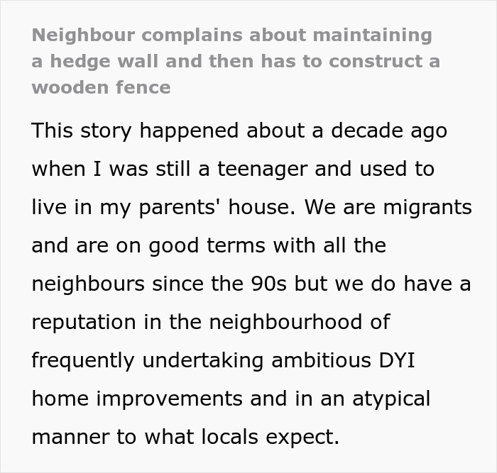 Neighbors Try To Force Woman To Trim Living Hedge Diving Their Properties, She Maliciously Complies