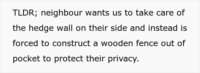 Neighbors Try To Force Woman To Trim Living Hedge Diving Their Properties, She Maliciously Complies