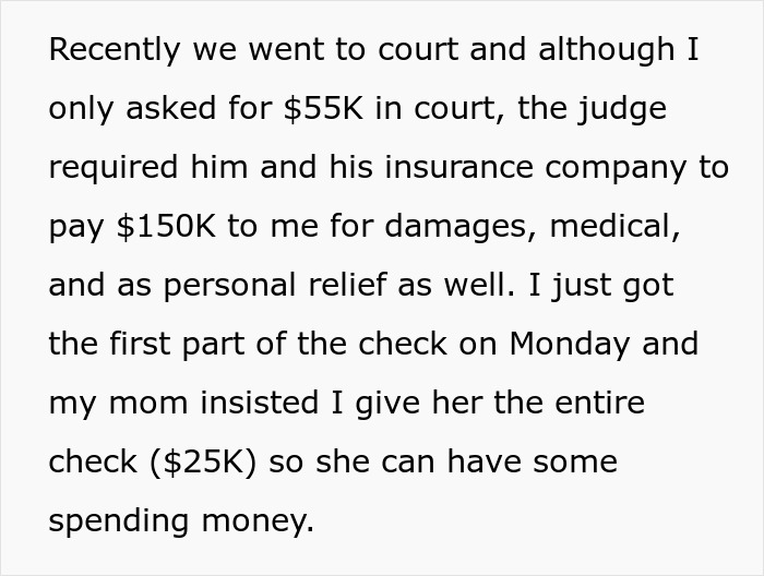 Woman Considers Going No-Contact With Mom After She Comes For Her $150k Lawsuit Payout: &ldquo;I Gave Her Life&rdquo;