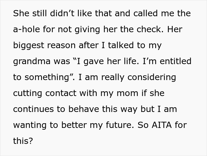 Woman Considers Going No-Contact With Mom After She Comes For Her $150k Lawsuit Payout: &ldquo;I Gave Her Life&rdquo;