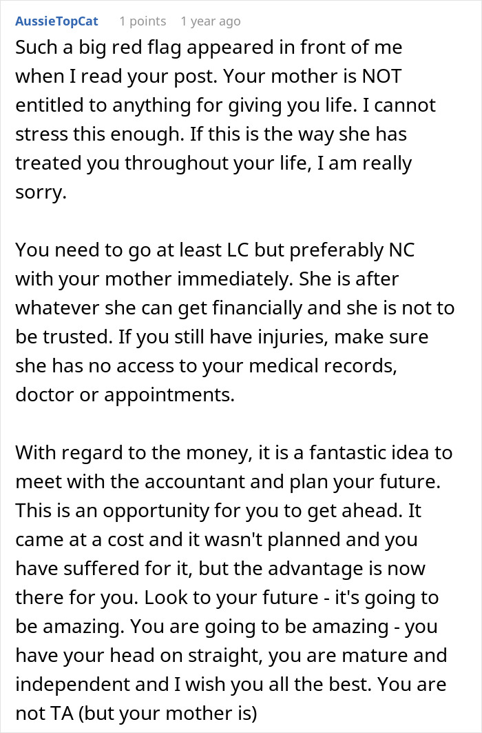 Woman Considers Going No-Contact With Mom After She Comes For Her $150k Lawsuit Payout: &ldquo;I Gave Her Life&rdquo;