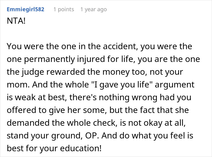 Woman Considers Going No-Contact With Mom After She Comes For Her $150k Lawsuit Payout: &ldquo;I Gave Her Life&rdquo;
