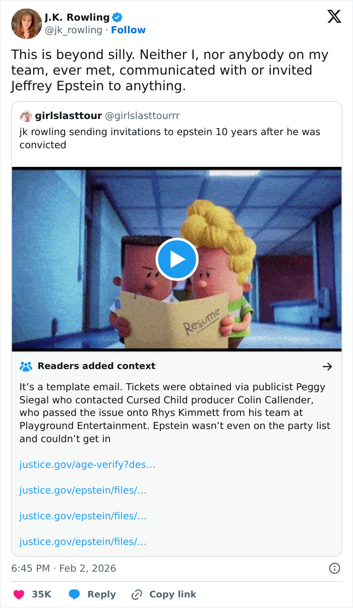 J.K. Rowling Breaks Her Silence On Jeffrey Epstein Accusations