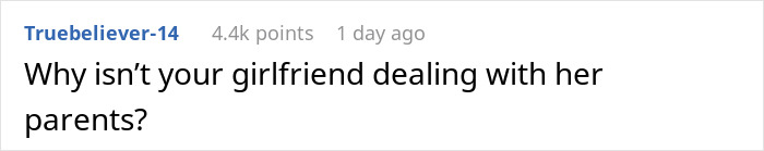 GF’s Parents Come For A Visit, Problems Begin When They Insist On Having Suite Bedroom And BF’s Car GF’s Parents Come For A Visit, Problems Begin When They Insist On Having Suite Bedroom And BF’s Car