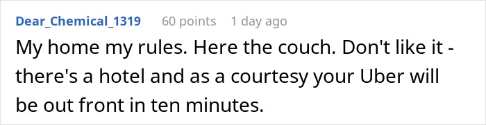 GF’s Parents Come For A Visit, Problems Begin When They Insist On Having Suite Bedroom And BF’s Car GF’s Parents Come For A Visit, Problems Begin When They Insist On Having Suite Bedroom And BF’s Car