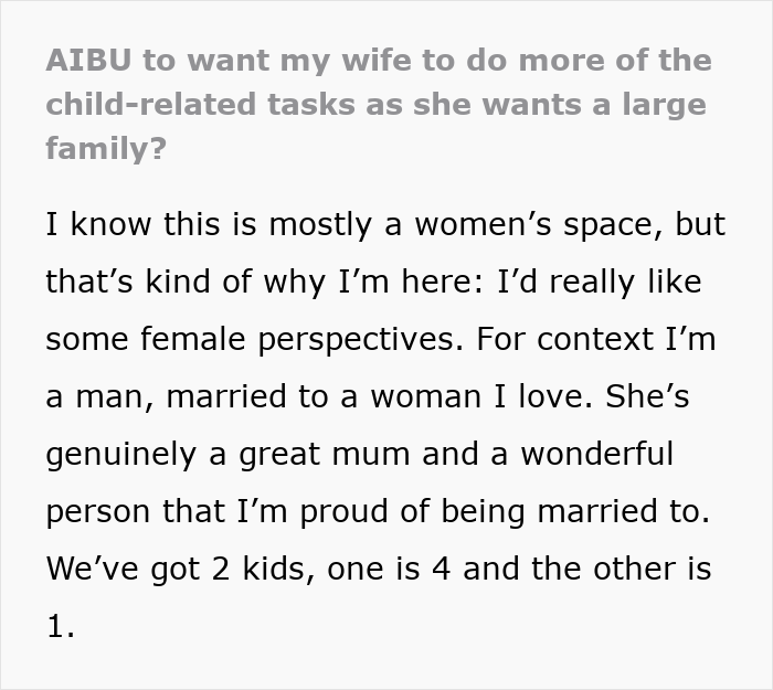 SAHM Dreams Of A Packed House And More Babies, Husband Pumps The Brakes On 50/50 Childcare SAHM Dreams Of A Packed House And More Babies, Husband Pumps The Brakes On 50/50 Childcare