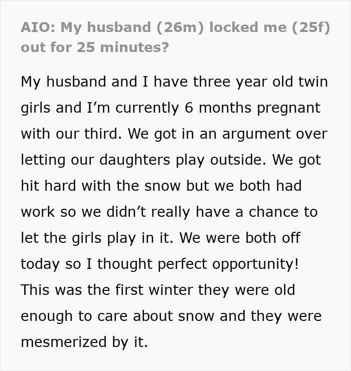 Bossy Man Locks Pregnant Wife Out Of The House In Freezing Weather, Smiles As She Shivers And Waits