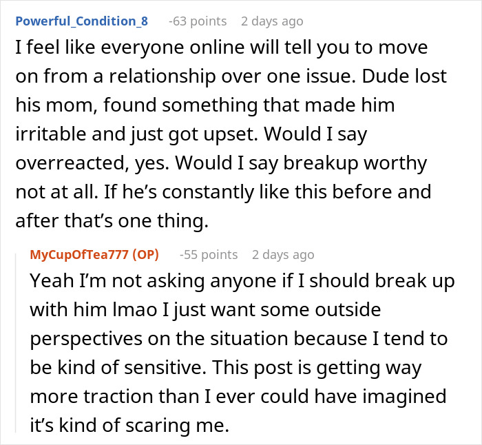 Woman Brings Leftovers To Support Boyfriend In Mourning, Gets Berated Over “Inedible” Food