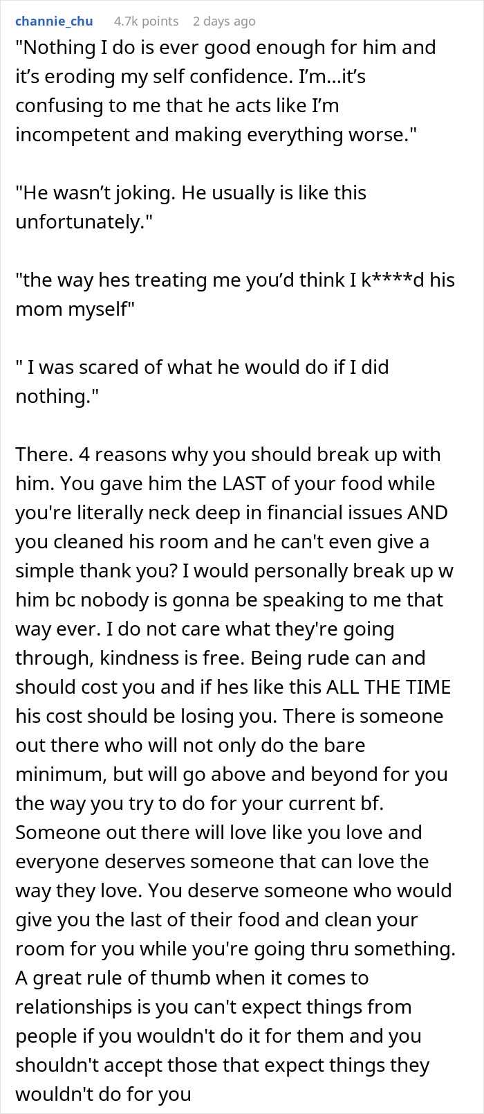 Woman Brings Leftovers To Support Boyfriend In Mourning, Gets Berated Over “Inedible” Food