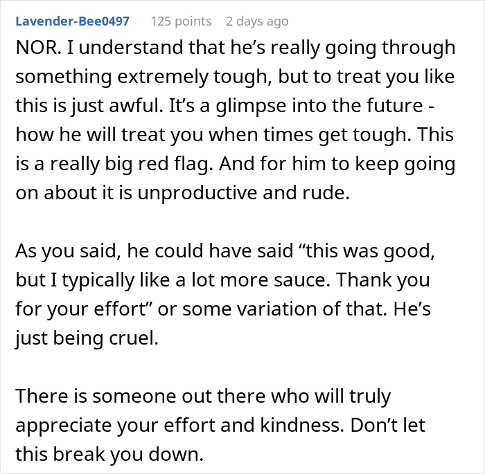 Woman Brings Leftovers To Support Boyfriend In Mourning, Gets Berated Over “Inedible” Food