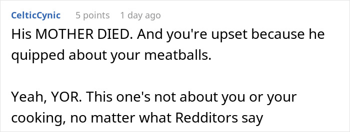 Woman Brings Leftovers To Support Boyfriend In Mourning, Gets Berated Over “Inedible” Food