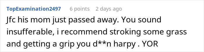 Woman Brings Leftovers To Support Boyfriend In Mourning, Gets Berated Over “Inedible” Food