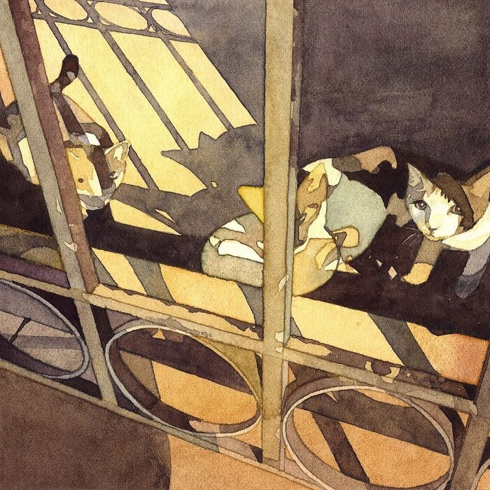 20 Elegant And Detailed Feline And Nature-Inspired Watercolor Paintings By GEGYjiji (New Pics)