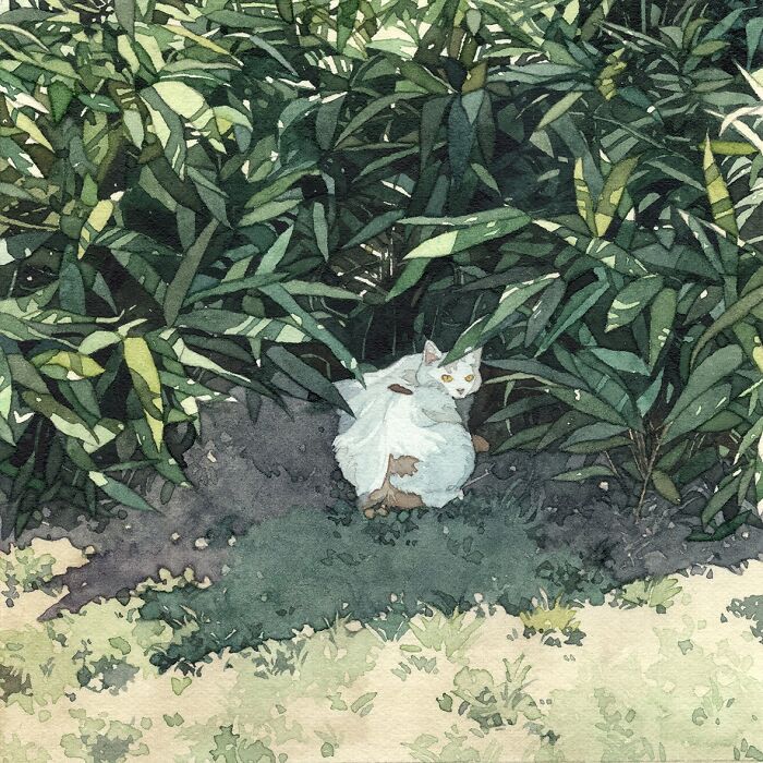 20 Elegant And Detailed Feline And Nature-Inspired Watercolor Paintings By GEGYjiji (New Pics)