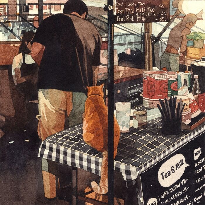 20 Elegant And Detailed Feline And Nature-Inspired Watercolor Paintings By GEGYjiji (New Pics)