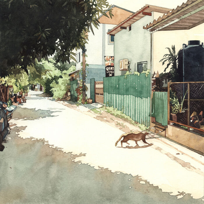 20 Elegant And Detailed Feline And Nature-Inspired Watercolor Paintings By GEGYjiji (New Pics)