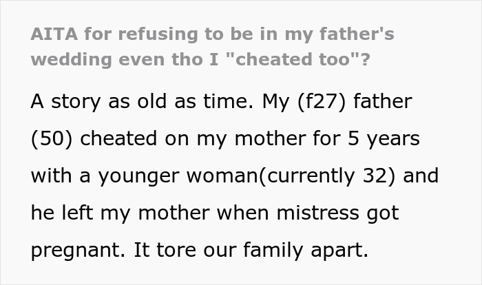 Daughter Refuses To Play Wedding Cheerleader For Dad And His Mistress, Refuses To Be His Best Woman