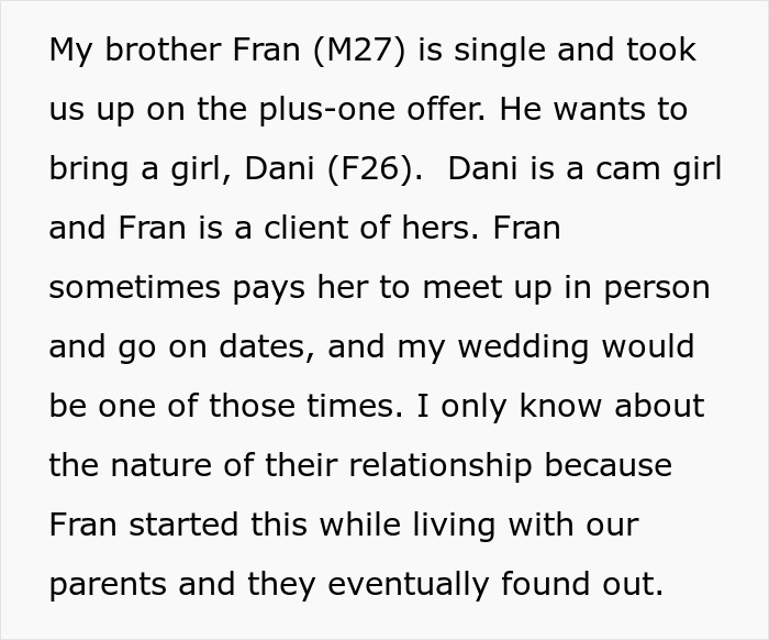 Guy Picks Sister&rsquo;s Wedding To Debut His Cam Girl Date, Loses It When Bride Says Absolutely Not