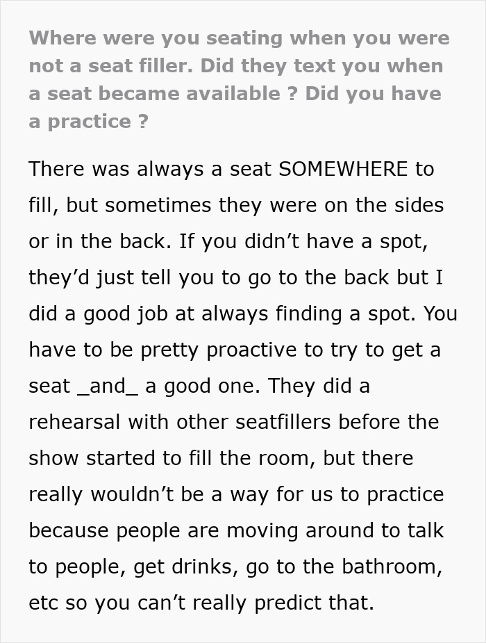 Grammy Seat Filler Reveals What Really Happens During Commercial Breaks and Off-Camera Moments