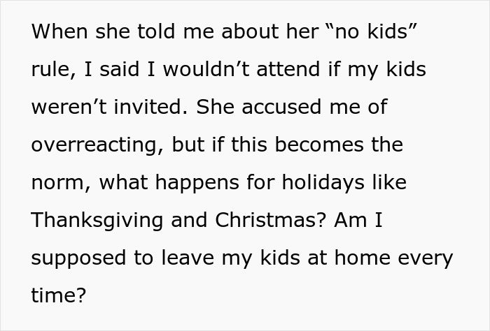 Woman Tells Family That No Kids Are Allowed In Her Home, Brother Feels Targeted