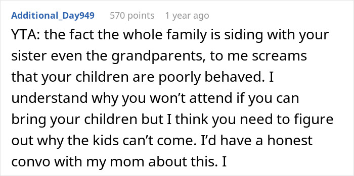 Woman Tells Family That No Kids Are Allowed In Her Home, Brother Feels Targeted