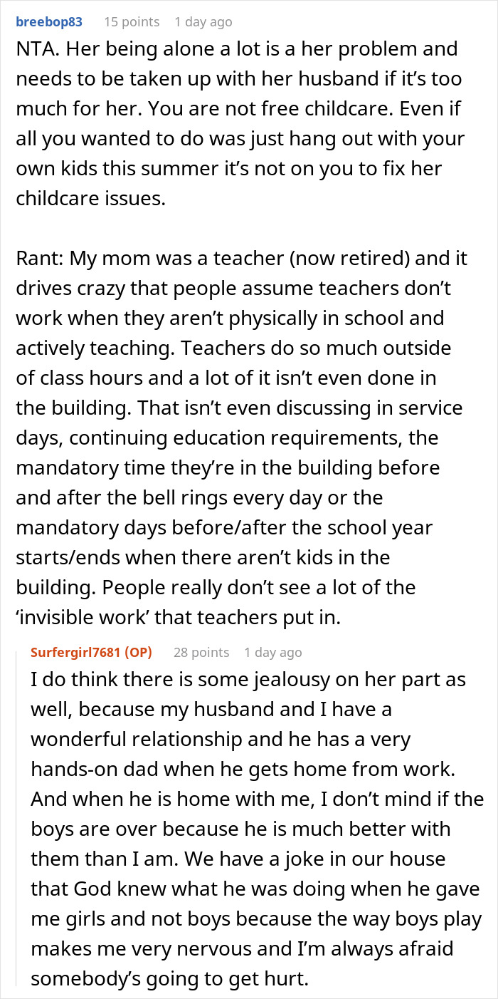 Woman Tells Neighbor She Will Not Be Her Free Babysitter Over The Summer, Gets Called A Jerk