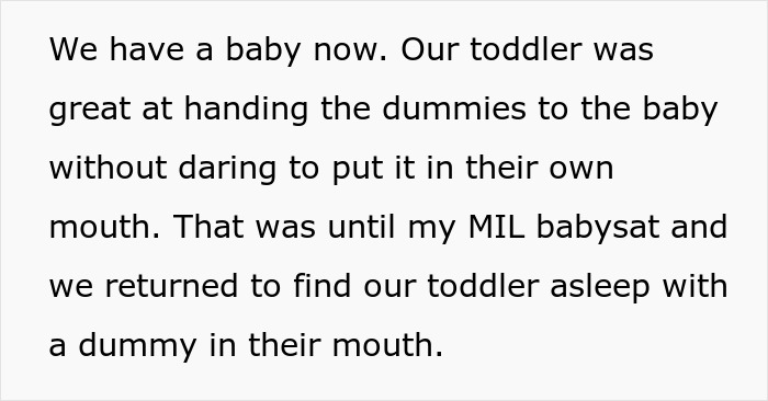 Parents Celebrate Pacifier-Free Toddler, MIL Panics At One Cry And Hits Reset On Months Of Work Parents Celebrate Pacifier-Free Toddler, MIL Panics At One Cry And Hits Reset On Months Of Work