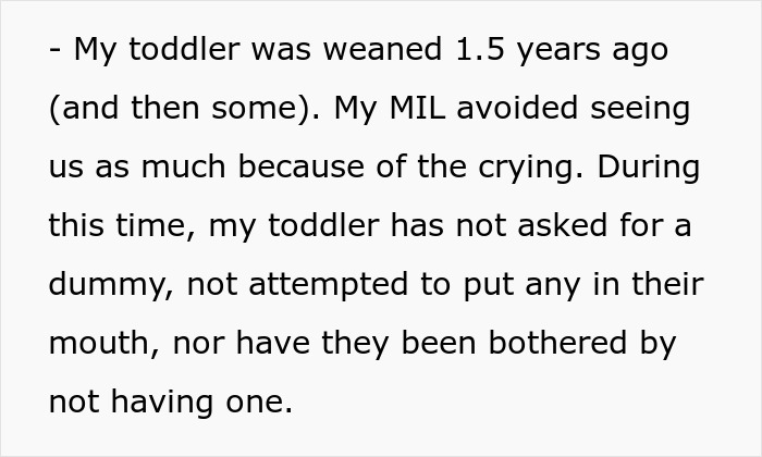Parents Celebrate Pacifier-Free Toddler, MIL Panics At One Cry And Hits Reset On Months Of Work Parents Celebrate Pacifier-Free Toddler, MIL Panics At One Cry And Hits Reset On Months Of Work