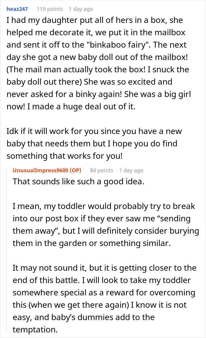 Parents Celebrate Pacifier-Free Toddler, MIL Panics At One Cry And Hits Reset On Months Of Work Parents Celebrate Pacifier-Free Toddler, MIL Panics At One Cry And Hits Reset On Months Of Work