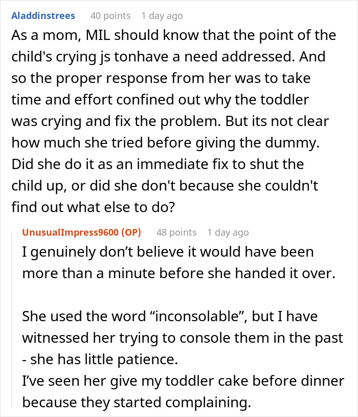 Parents Celebrate Pacifier-Free Toddler, MIL Panics At One Cry And Hits Reset On Months Of Work Parents Celebrate Pacifier-Free Toddler, MIL Panics At One Cry And Hits Reset On Months Of Work