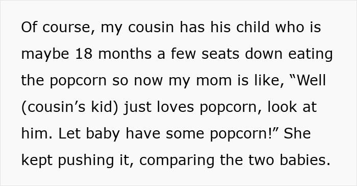 Boundary-Stomping Granny Tries To Feed 1YO Popcorn, Acts Offended When Daughter Leaves With The Baby