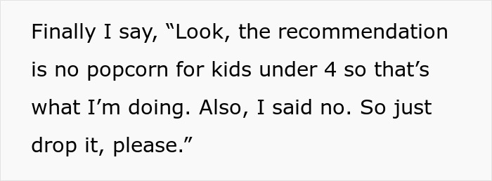 Boundary-Stomping Granny Tries To Feed 1YO Popcorn, Acts Offended When Daughter Leaves With The Baby