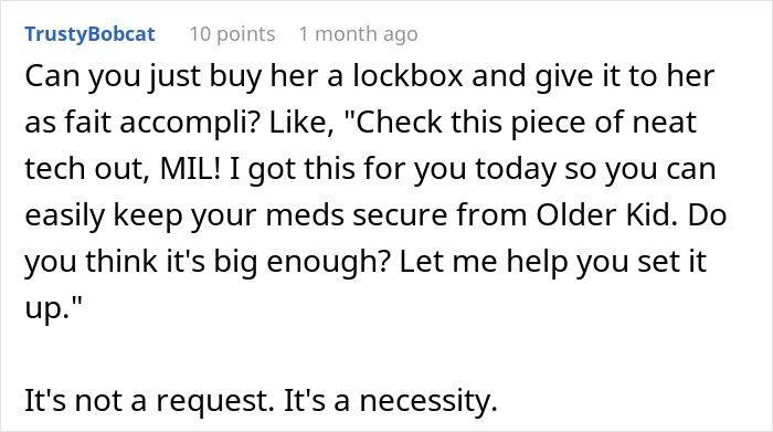 DIL Wants MIL To Keep Meds Out Of Kid’s Reach, Gets Lectured By Hubs For Always “Getting Her Way”
