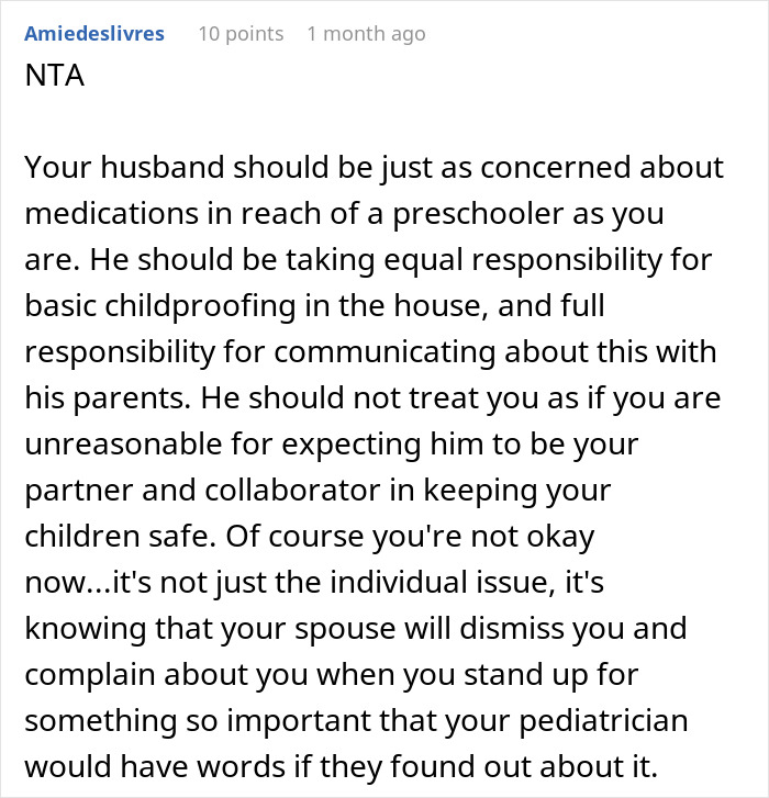 DIL Wants MIL To Keep Meds Out Of Kid’s Reach, Gets Lectured By Hubs For Always “Getting Her Way”