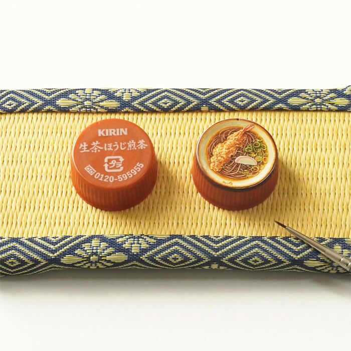 This Artist Paints Tiny Food-Inspired Masterpieces On Bottle Caps With Mindblowing Details (50 Pics)