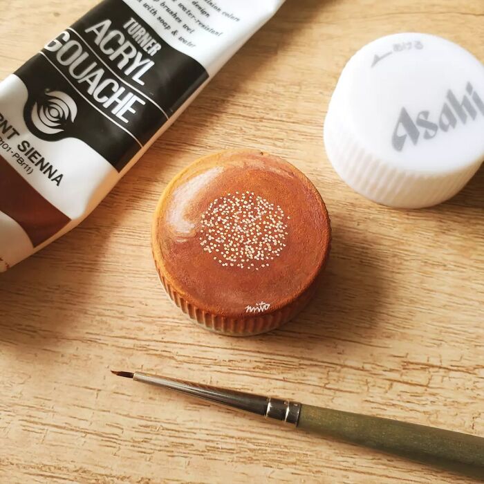 This Artist Paints Tiny Food-Inspired Masterpieces On Bottle Caps With Mindblowing Details (50 Pics)