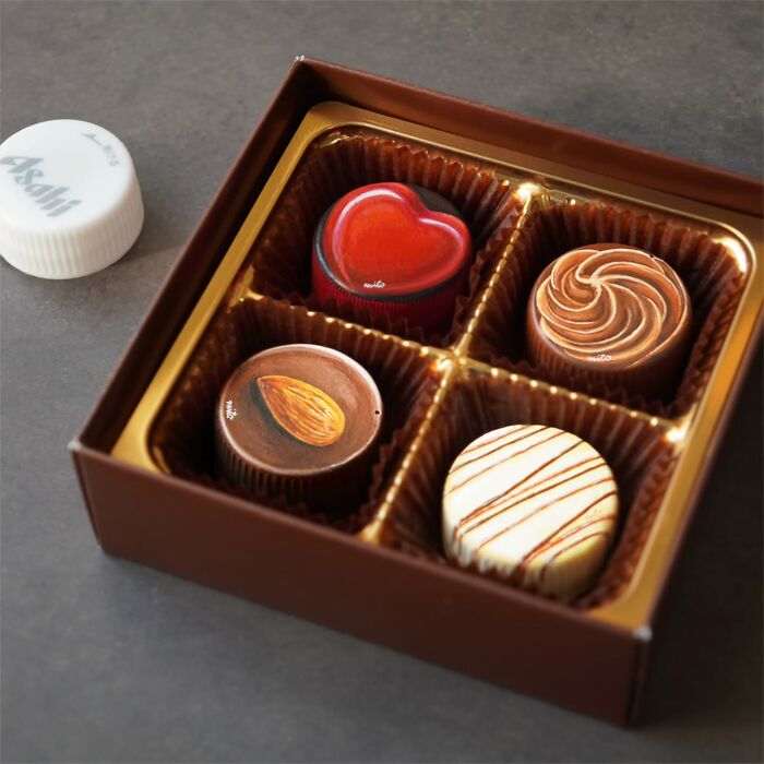 This Artist Paints Tiny Food-Inspired Masterpieces On Bottle Caps With Mindblowing Details (50 Pics)