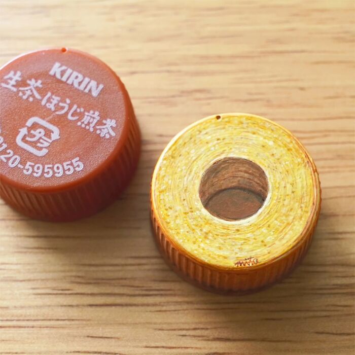 This Artist Paints Tiny Food-Inspired Masterpieces On Bottle Caps With Mindblowing Details (50 Pics)
