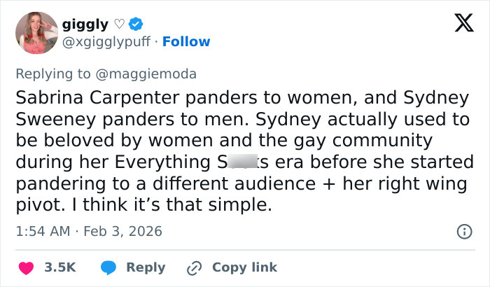 Viral Claim That Men Like Sydney Sweeney And Women Like Sabrina Carpenter Sparks Massive Debate