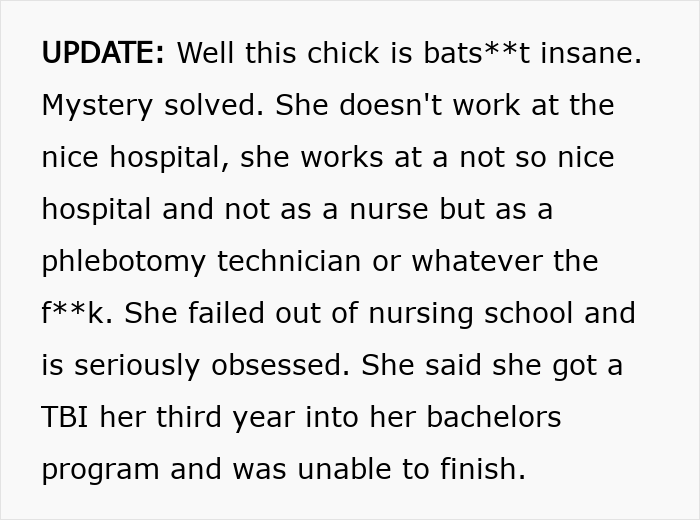 Woman Goes From Psychiatric &ldquo;Nurse&rdquo; To Psychiatric Patient After Her Boyfriend Finds Out Her Secret