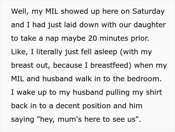 “I Don’t Care”: New Mom Tells MIL To Get Out When Her Unannounced Visit Woke Her Up From Her Nap “I Don’t Care”: New Mom Tells MIL To Get Out When Her Unannounced Visit Woke Her Up From Her Nap