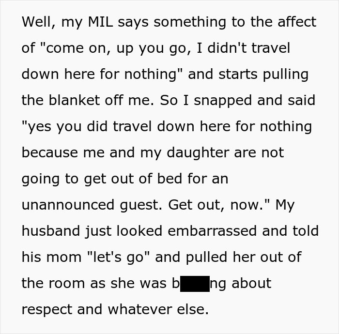 “I Don’t Care”: New Mom Tells MIL To Get Out When Her Unannounced Visit Woke Her Up From Her Nap “I Don’t Care”: New Mom Tells MIL To Get Out When Her Unannounced Visit Woke Her Up From Her Nap