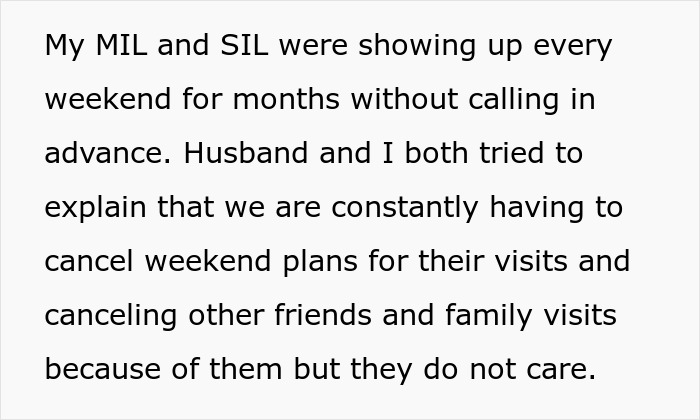 Woman Fed Up With In-Laws Constantly Showing Up Unannounced, Panics When They Want To Move In