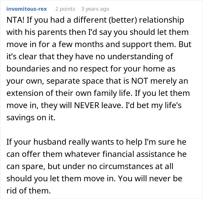 Woman Fed Up With In-Laws Constantly Showing Up Unannounced, Panics When They Want To Move In