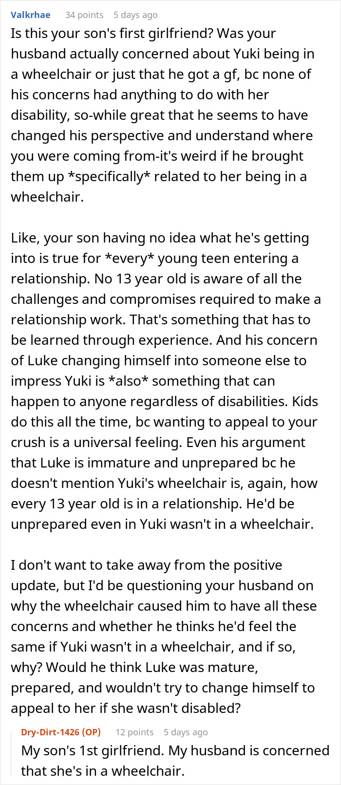 Ableist Dad Worried About 13YO Son’s Future As He Confesses He’s In Love With A Wheelchair User Ableist Dad Worried About 13YO Son’s Future As He Confesses He’s In Love With A Wheelchair User