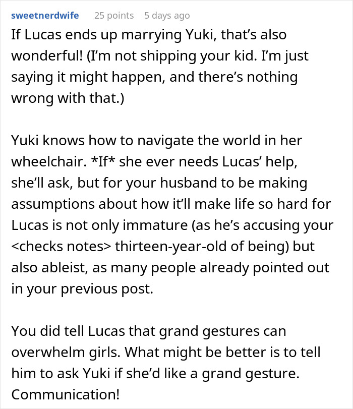 Ableist Dad Worried About 13YO Son’s Future As He Confesses He’s In Love With A Wheelchair User Ableist Dad Worried About 13YO Son’s Future As He Confesses He’s In Love With A Wheelchair User