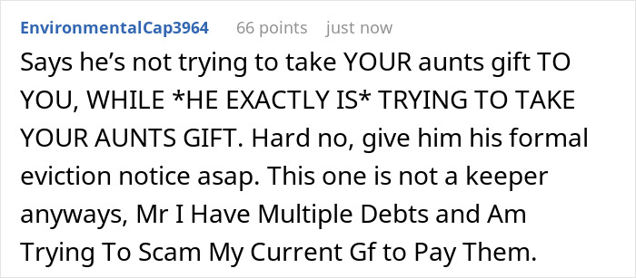 Man With Debt Wants Half Of GF&rsquo;s Inherited House, Gets Cold When She Refuses To Add Him To The Deed