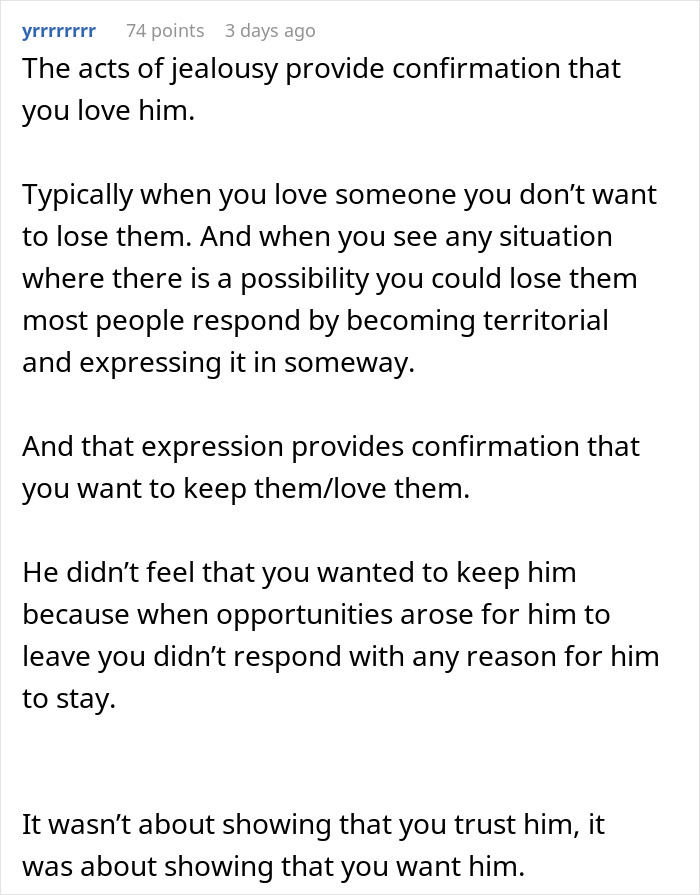 Woman Vents About Husband Leaving Her Because She Trusts Him And Doesn&rsquo;t Get Jealous