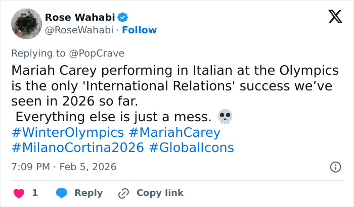 Mariah Carey Faces Backlash Over Opening Ceremony Performance At 2026 Winter Games