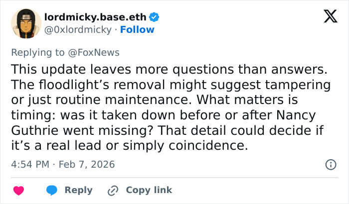 Neighbor Of Nancy Guthrie Shared Crucial Information That Triggered Police Roof Search